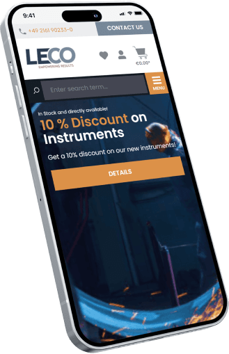 Mobile Version des von uns erstellten Onlineshops für LECO